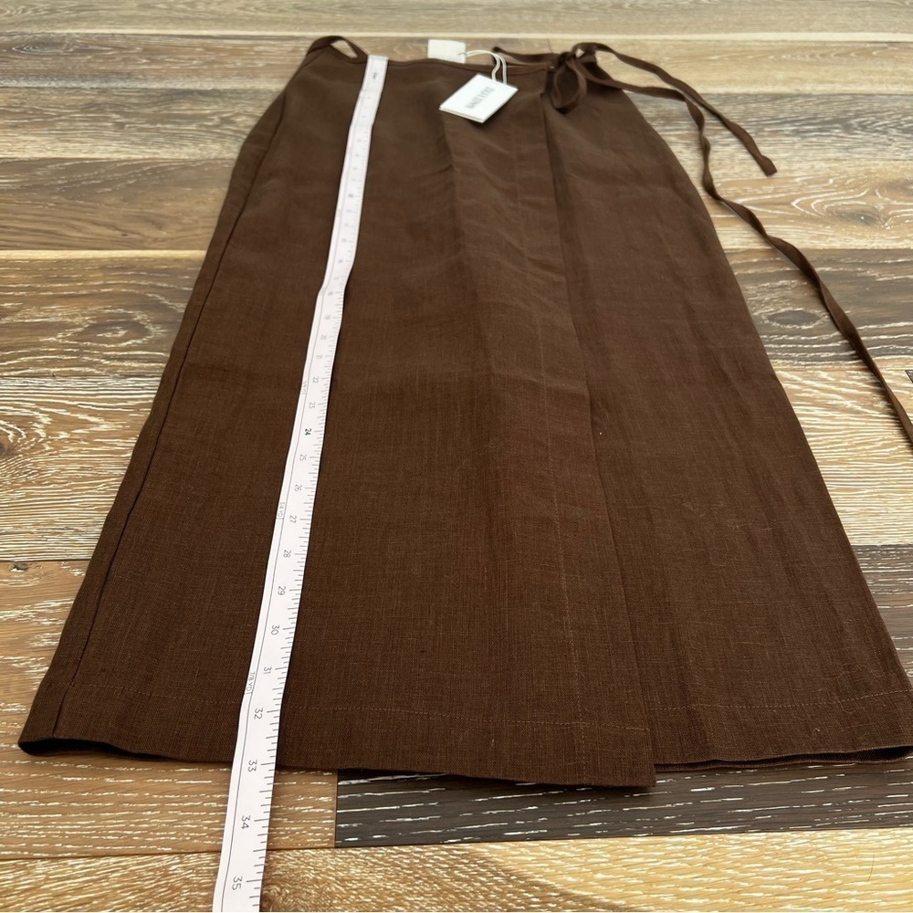 Zulu and Zephyr Chocolate Linen Wrap Skirt sz.US 4 Runs Small - Picture 11 of 12